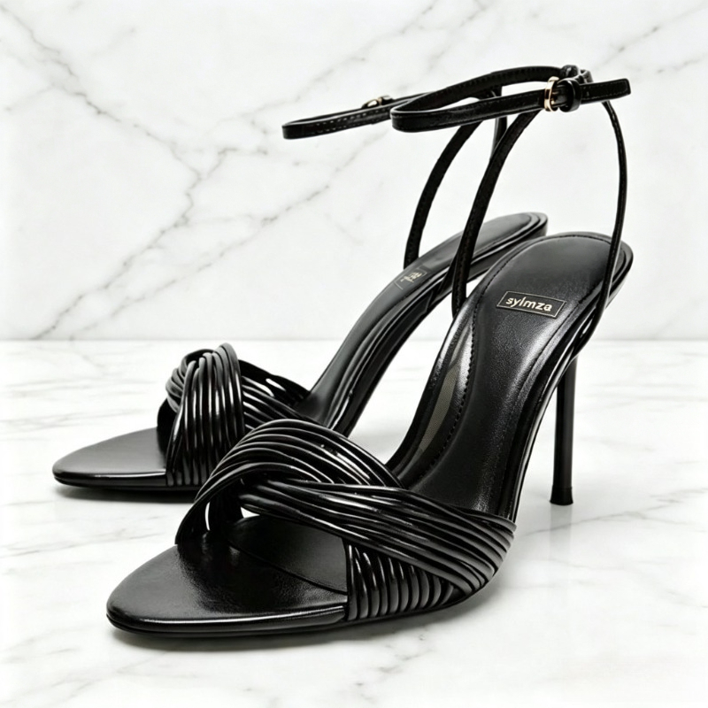 Women Fashion Brand - Fashion Crossover Front Straps Stiletto Sandals