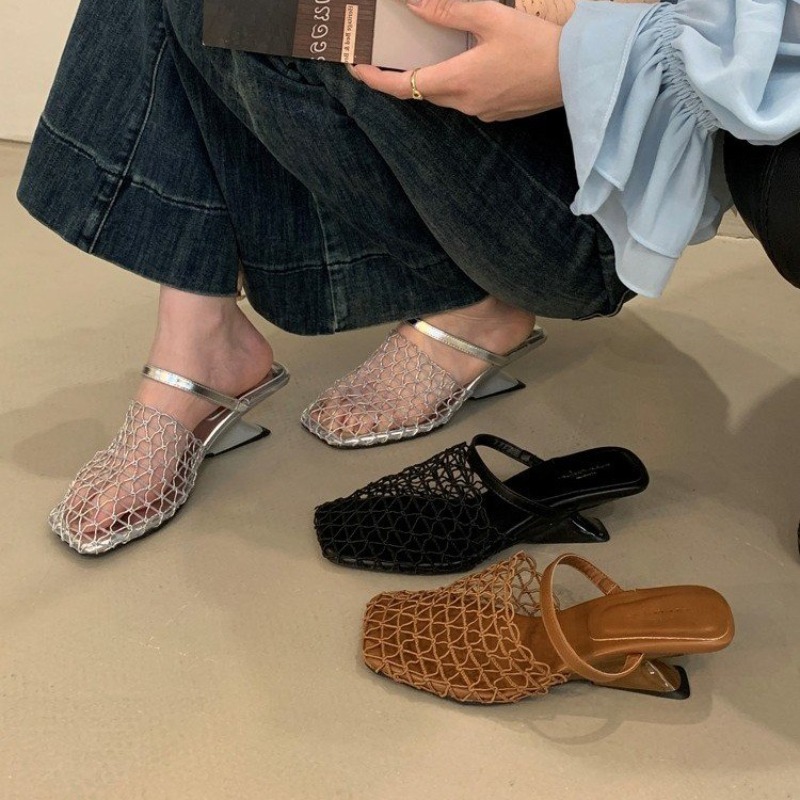 Women'S Fashion Trends Summer 2025 - Weave Mesh Women High Heels Sandals