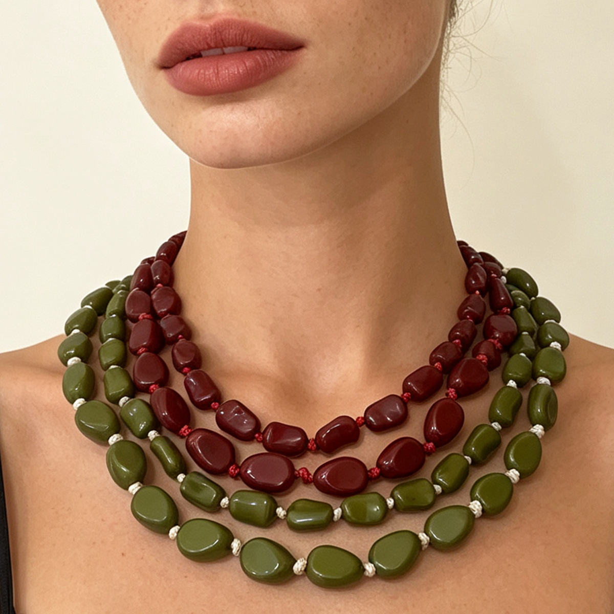 Women'S Fashion Ww2 - Trendy Retro Irregular Geometric Oval Double-layer