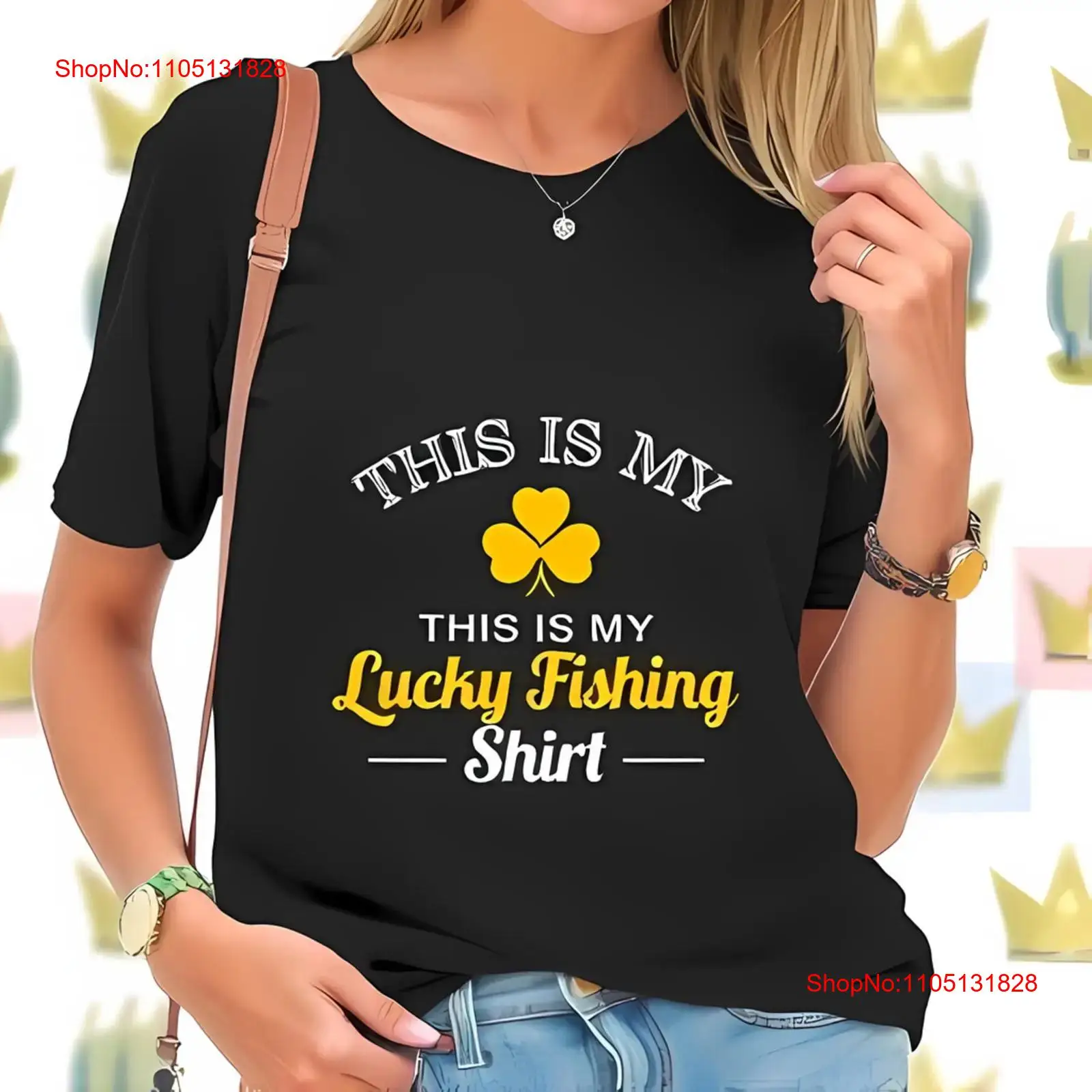 Women'S Fashion Graphic Tees - Lucky Fishing T Shirt for Women