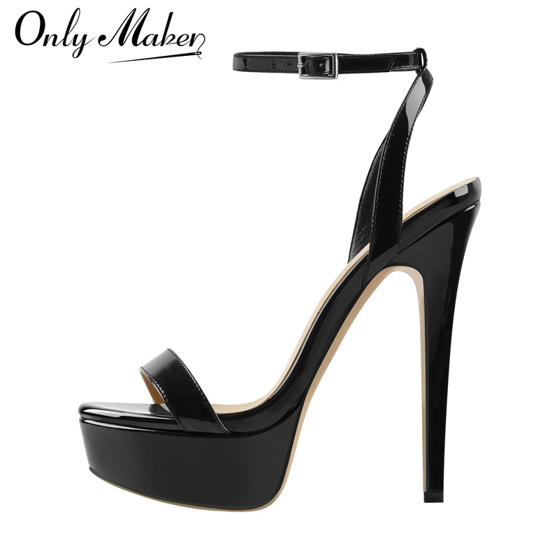 Spaghetti Strap Dress - Onlymaker Women Platform Stiletto High Heels