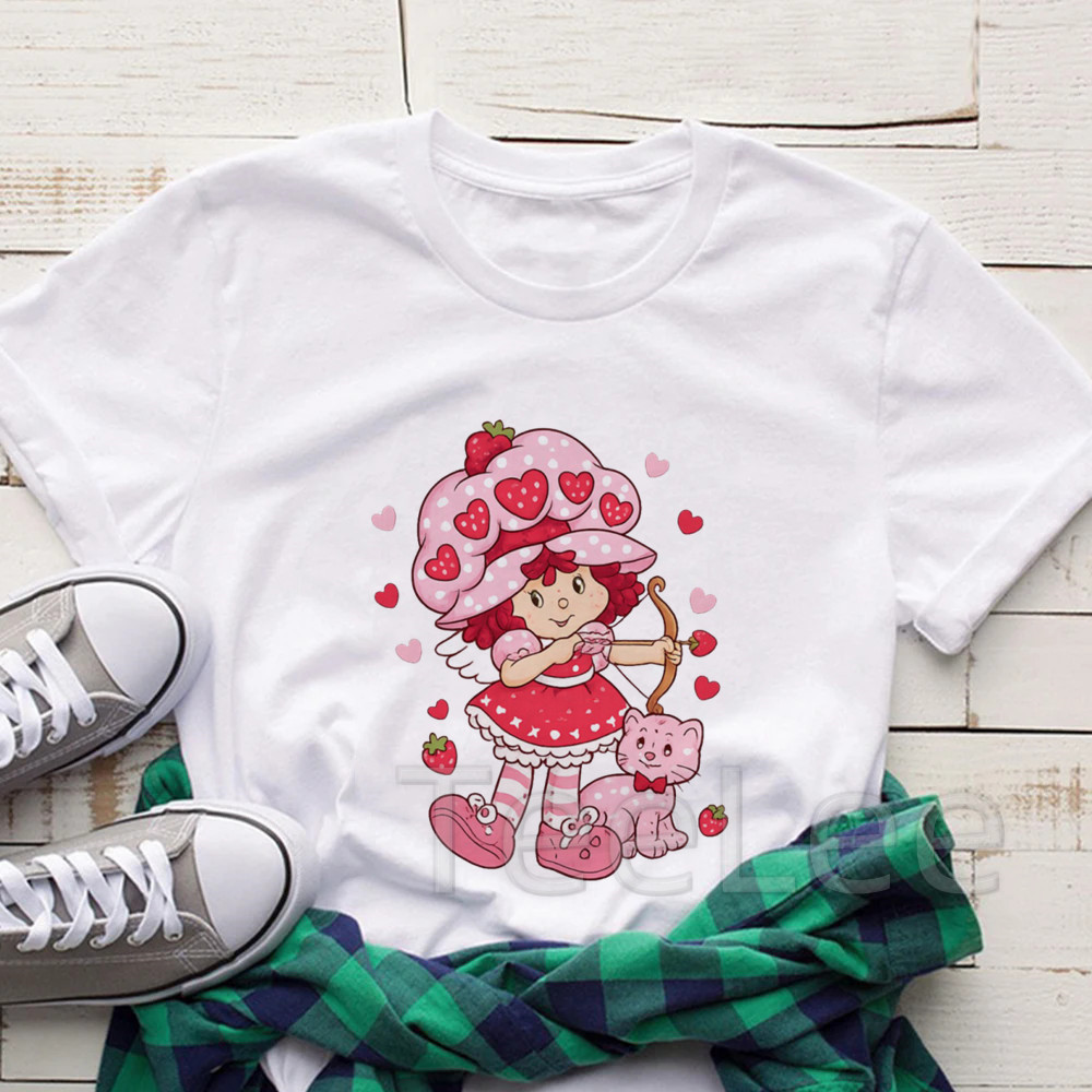 Women'S Fashion From The 90S - Vintage Strawberry Tshirt Womens Cartoon 90s