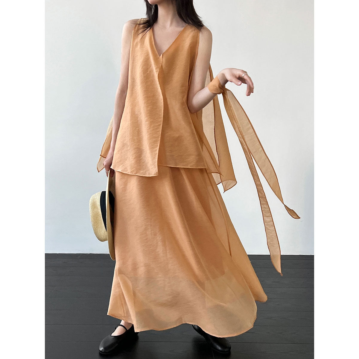 2026 Women Lace-Up V-Neck Slee - Women'S Fashion Trends Spring 2026 评论和价格