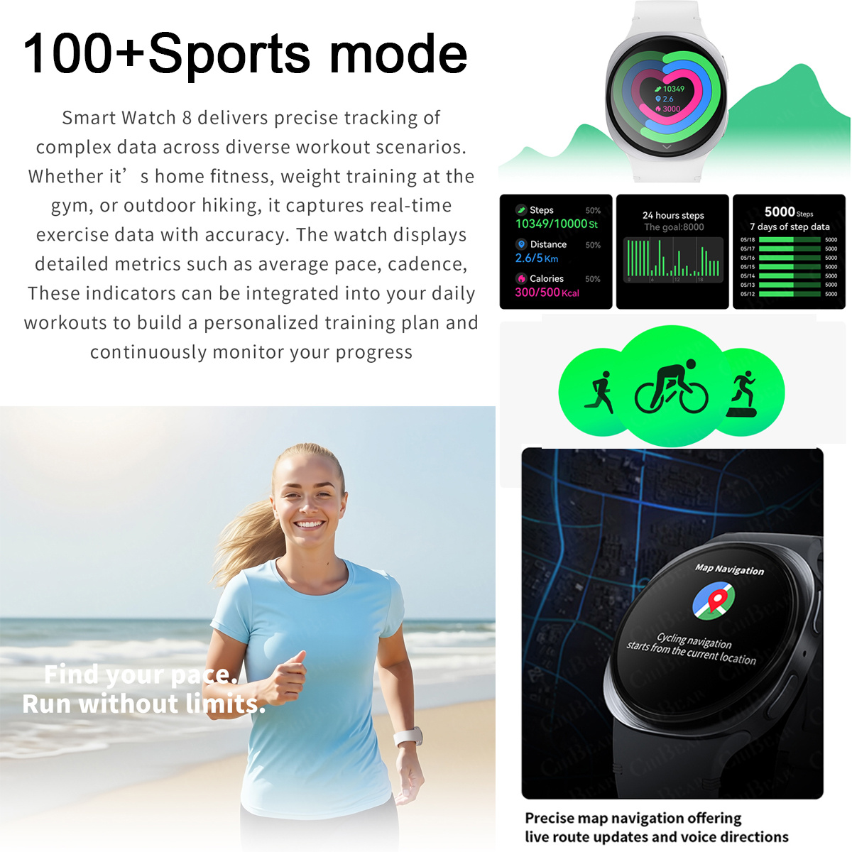 2026 New Watches 8 Mini GPS Tr - Women Fashion Zone 评论和价格