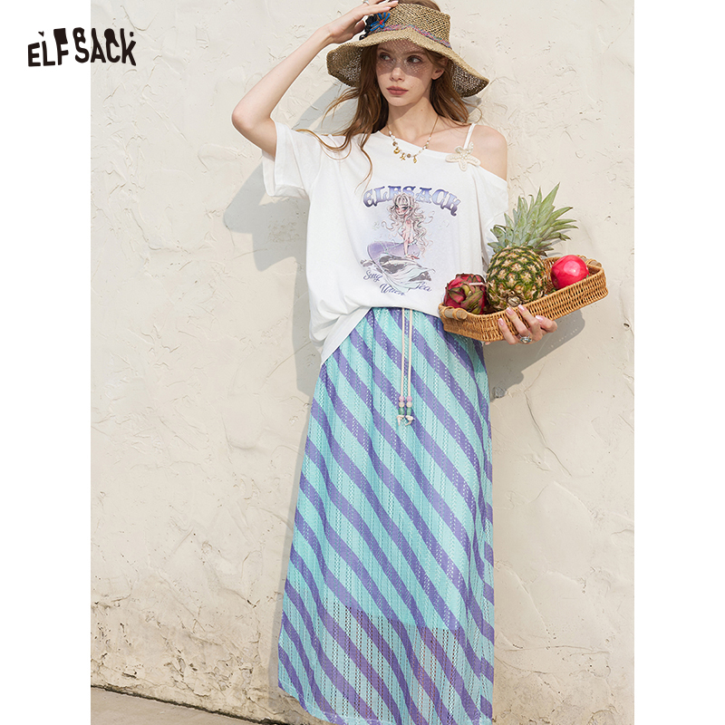 ELFSACK Women's Off Shoulder W - Women'S Fashion Graphic Tees 评论和价格