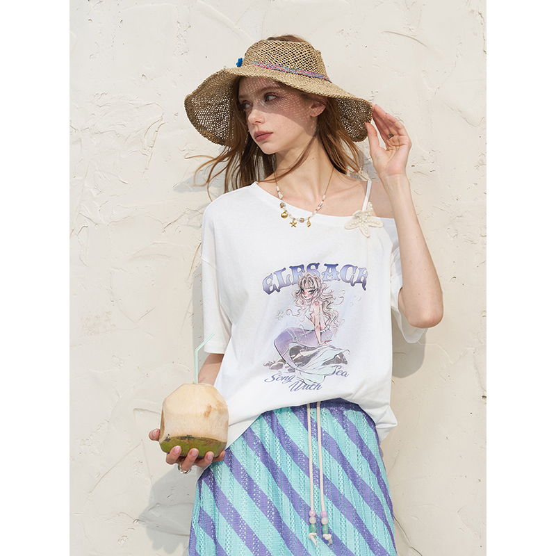 ELFSACK Women's Off Shoulder W - Women'S Fashion Graphic Tees 评论和价格