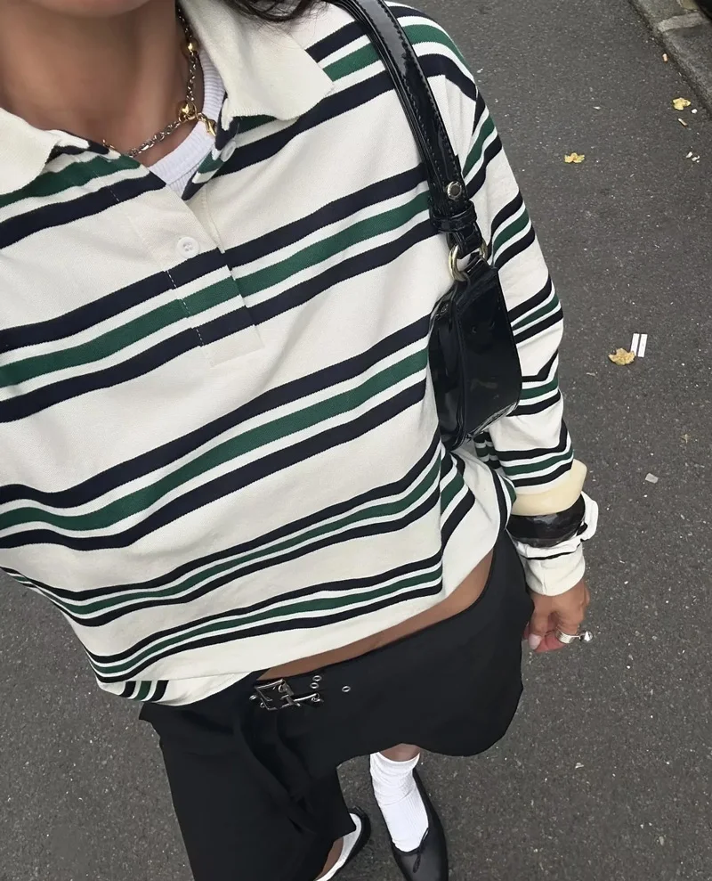 Women's Striped Relaxed Rugby  - Women'S Fashion Rugby Shirt 评论和价格