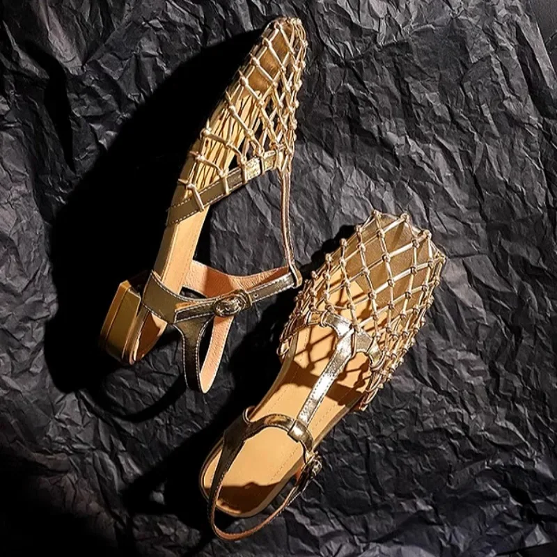 Women Weave Mesh Sandals Squar - Women'S Fashion Trends Summer 2025 评论和价格