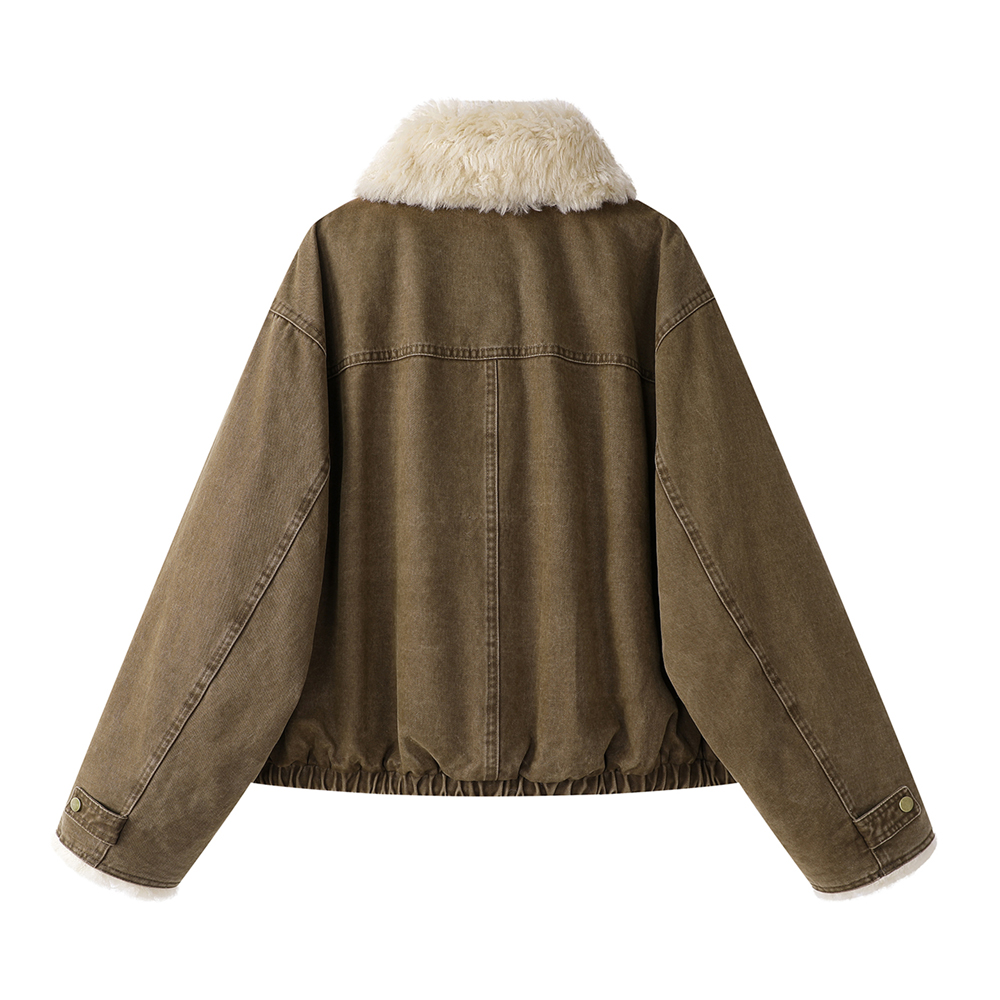 Women’s Fur Lined Denim Jacket - Sherpa Coat Women 评论和价格
