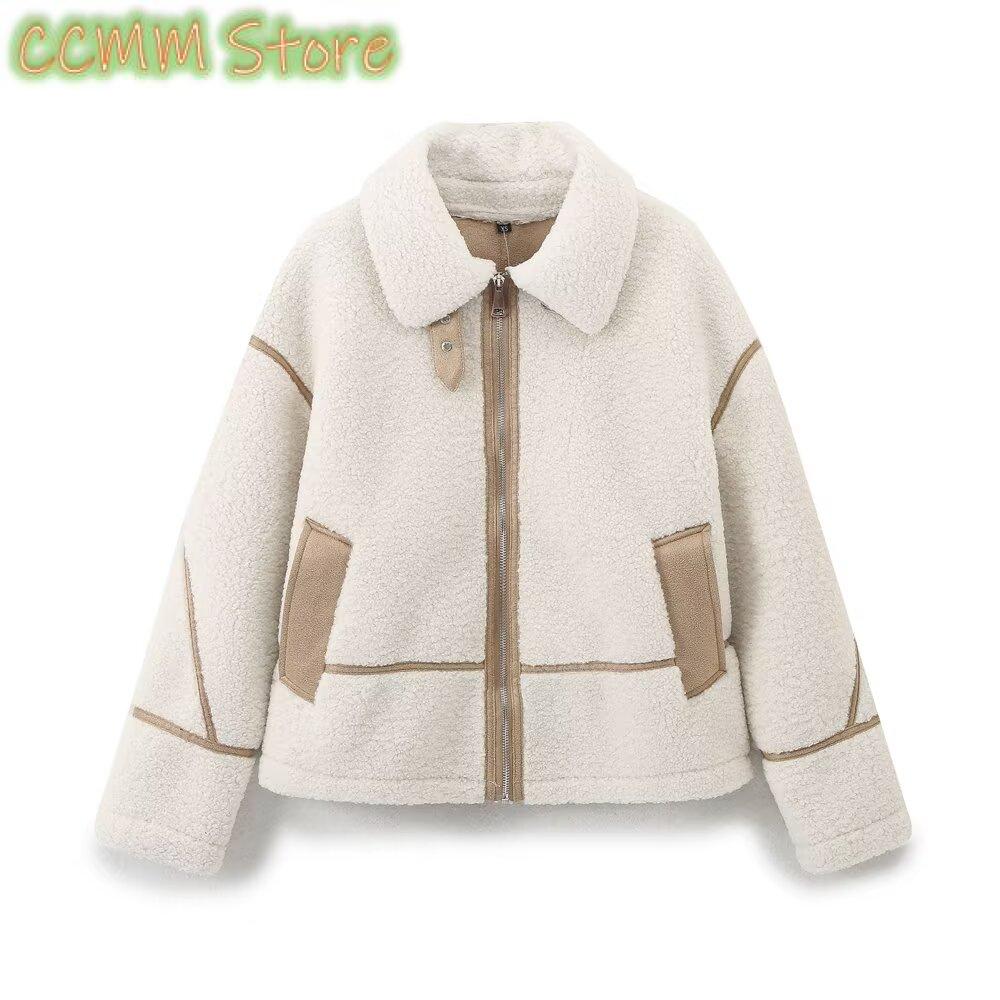 New style lapel zipper sherpa  - Sherpa Coat Women 评论和价格