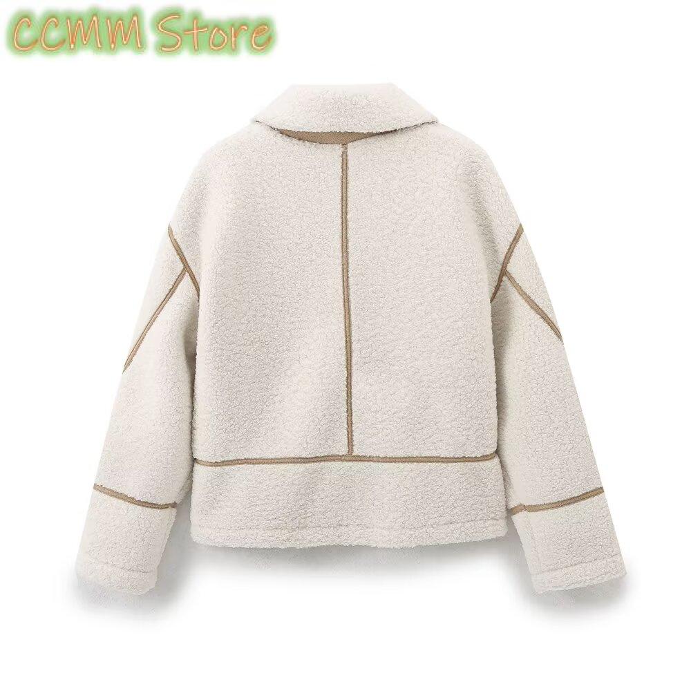New style lapel zipper sherpa  - Sherpa Coat Women 评论和价格