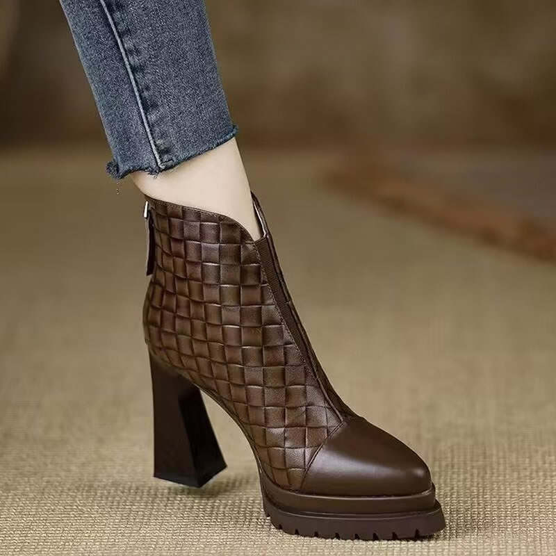 Retro High Heel ort Boots Wome - Women'S Fashion Rain Boots 评论和价格