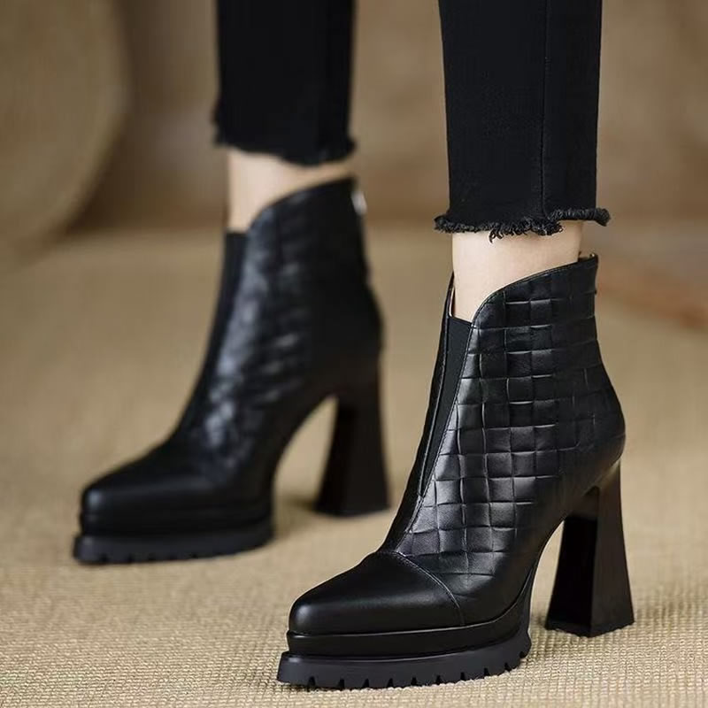 Retro High Heel ort Boots Wome - Women'S Fashion Rain Boots 评论和价格