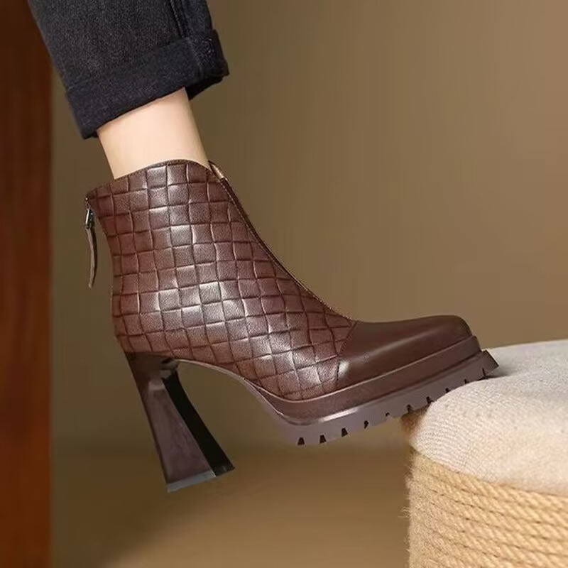 Retro High Heel ort Boots Wome - Women'S Fashion Rain Boots 评论和价格