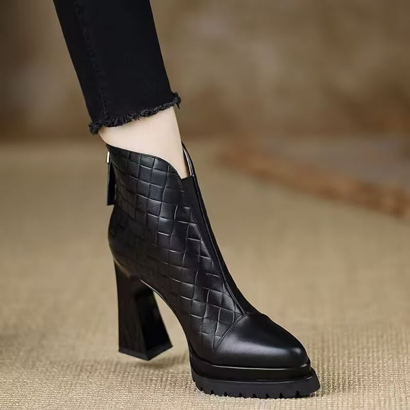 Retro High Heel ort Boots Wome - Women'S Fashion Rain Boots 评论和价格