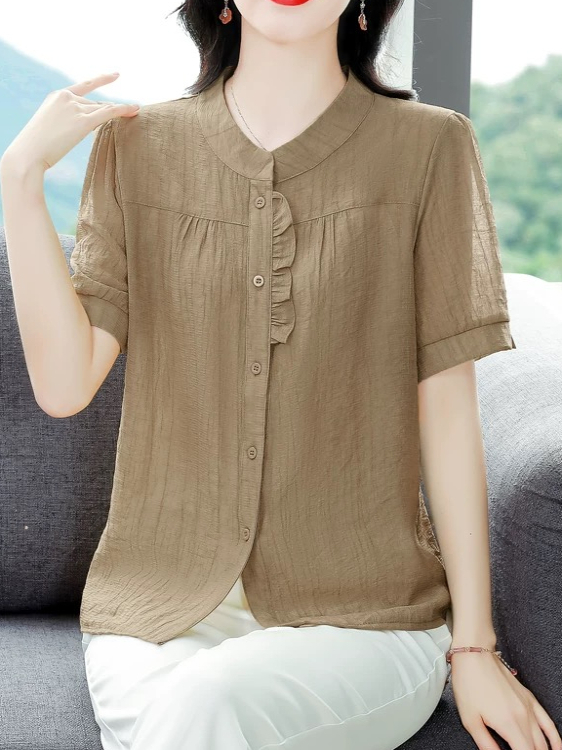 Fashionable Ice Silk Pleated C - Women Fashion Over 40 评论和价格