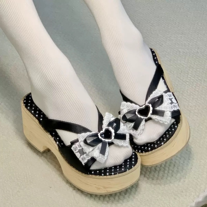Sweet Bow Wood Grain Thick Bot - Spaghetti Strap Dress 评论和价格