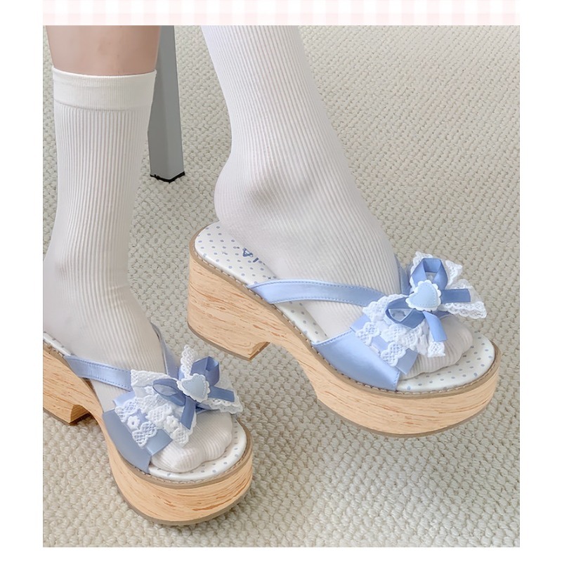 Sweet Bow Wood Grain Thick Bot - Spaghetti Strap Dress 评论和价格