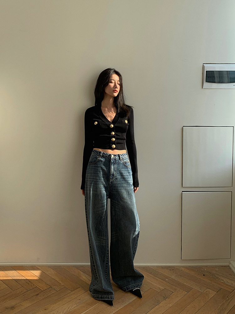 Gold Button Front Knit Cardiga - Women'S Fashion From The 90S 评论和价格