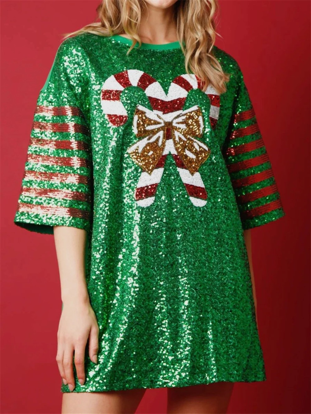 Women Sequined  Long T-Shirts  - Women'S Fashion Rugby Shirt 评论和价格