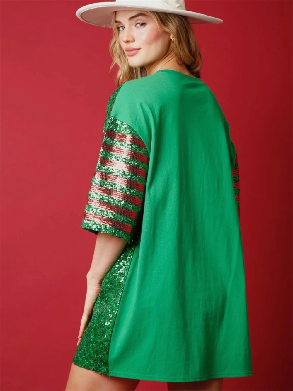 Women Sequined  Long T-Shirts  - Women'S Fashion Rugby Shirt 评论和价格