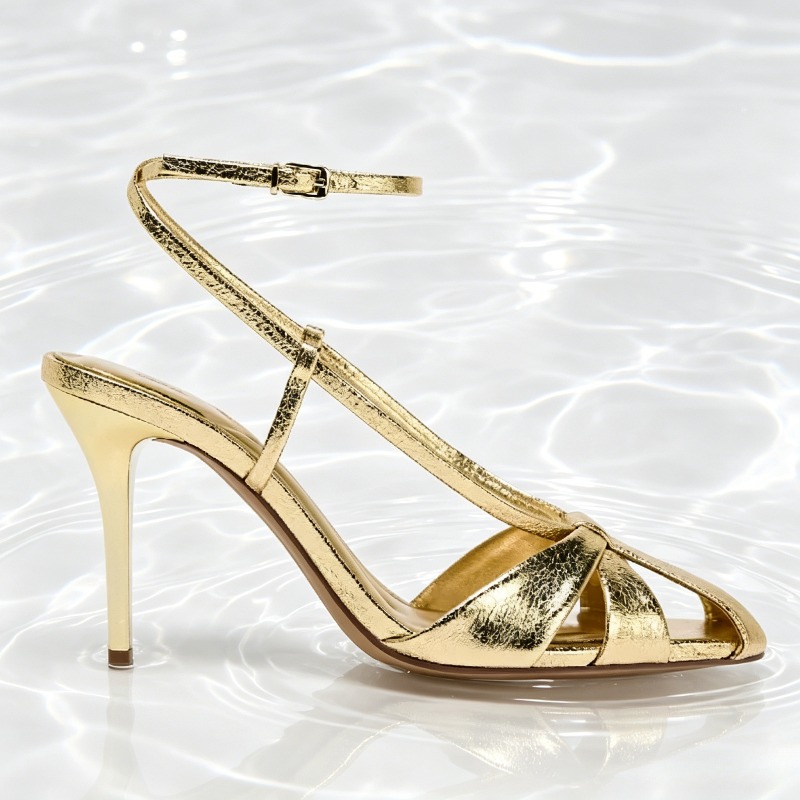 Fashion Gold Thin Heeled Sanda - Women Fashion Brand 评论和价格