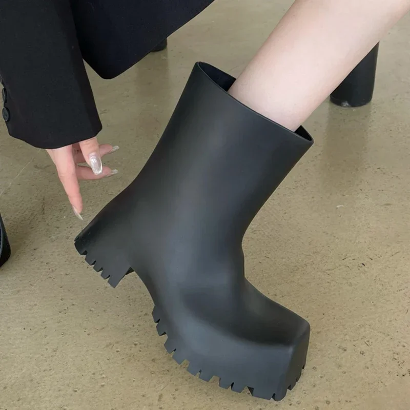 High Quality Soft Leather PU A - Women'S Fashion Rain Boots 评论和价格