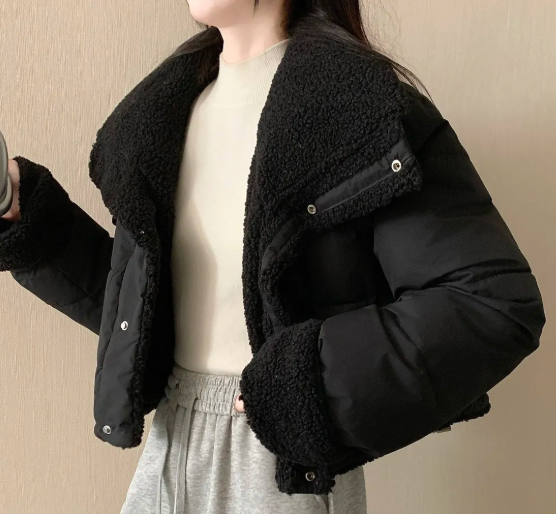 Women Sherpa Collar Puffer Jac - Sherpa Coat Women 评论和价格