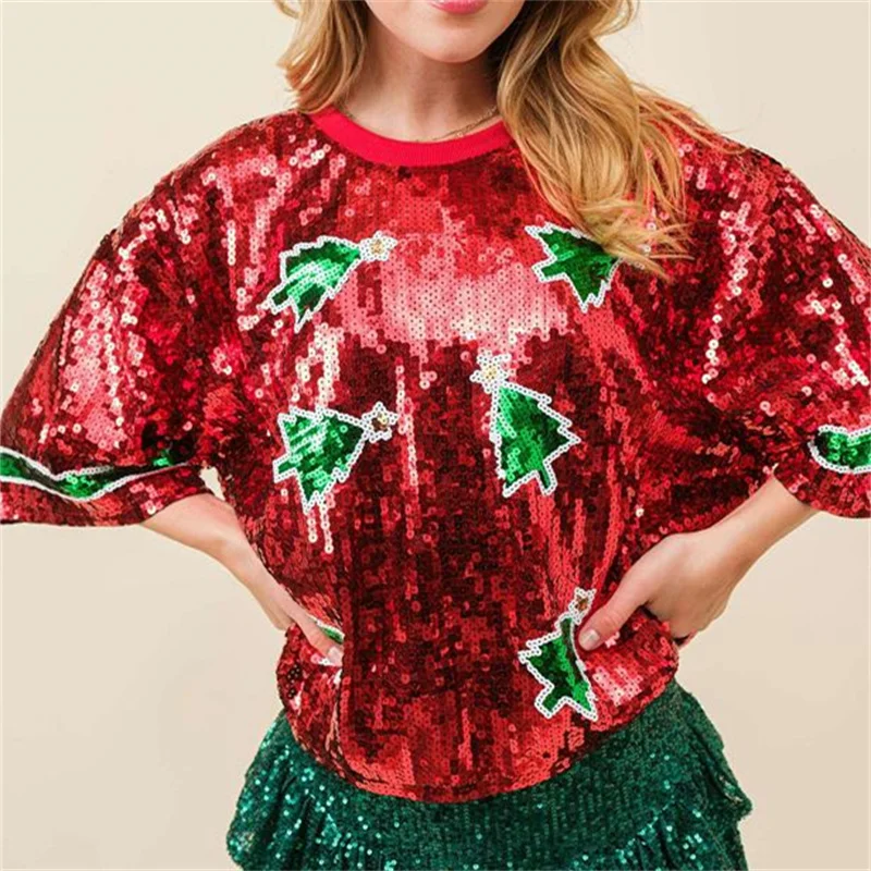 Womens Summer Fashion Sequins  - Women'S Fashion Rugby Shirt 评论和价格