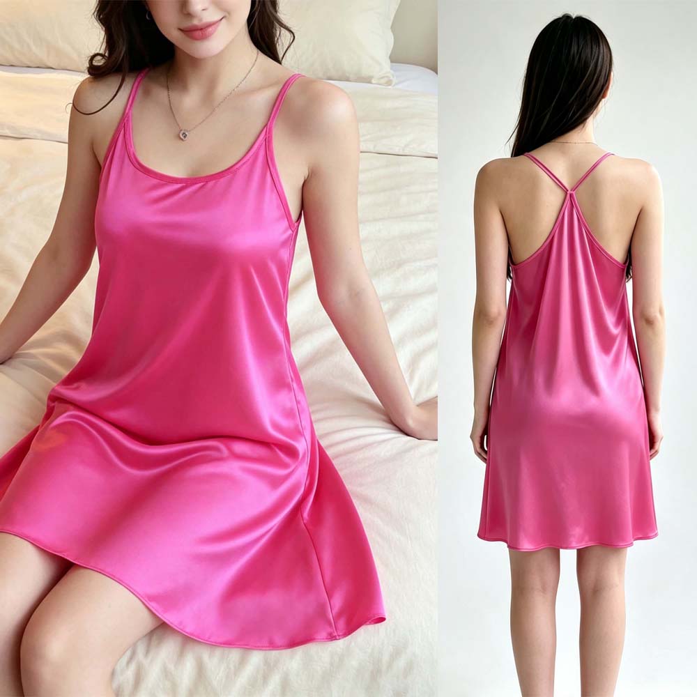 Pink Sexy Women's Home Dress S - Spaghetti Strap Dress 评论和价格