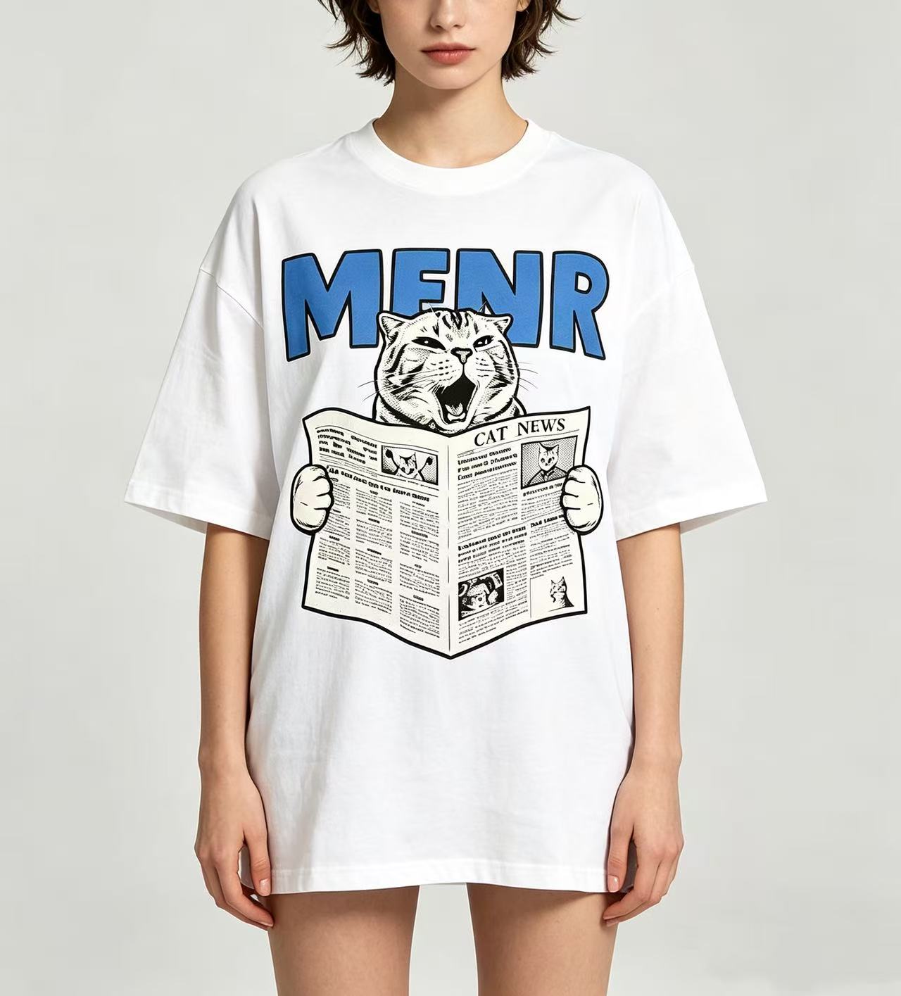 Unisex Funny Cat Reading Newsp - Women'S Fashion Graphic Tees 评论和价格